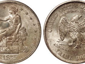 1875年美国贸易银元“拿花”壹圆银币价格