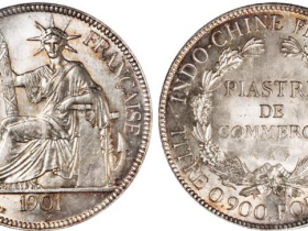 1901年法属安南“坐洋”壹圆银币