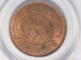 1919年湖南省造双旗二十文铜币价格2875元