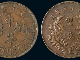 民国十三年中华铜币背嘉禾双枚价格8050元