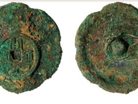 鎏金开元通宝铜镜双联价格