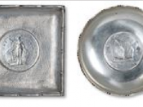 清代民国镶1902年站洋壹圆银币方形银盘