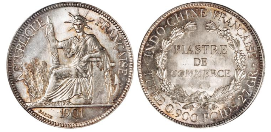 1901年法属安南“坐洋”壹圆银币价格